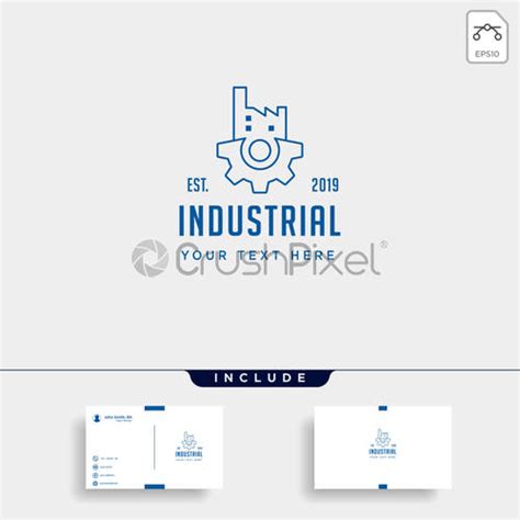 Gear Factory Logo Design Industrial Vector Icon Isolated Stock Vector
