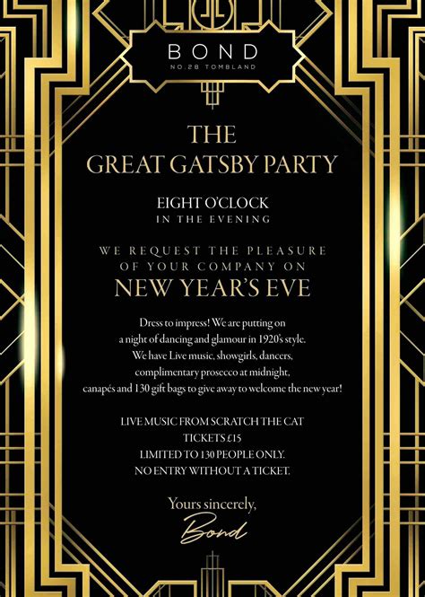 Great Gatsby Party Invitations Template Elegant Great Gatsby Party