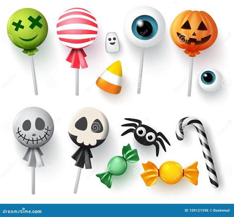 Halloween Candy Vector Set For Trick Or Treat Sweets Halloween Candies