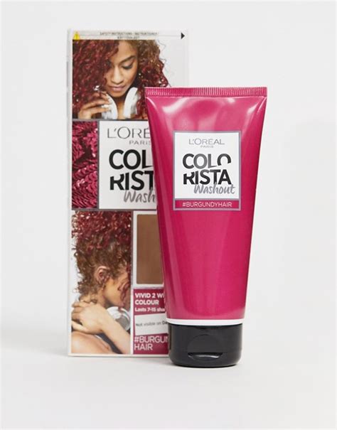 Most hair coloring waxes wash out after one or two shampoos. L'Oreal Paris Colorista Wash Out Hair Colour - Burgundy | ASOS