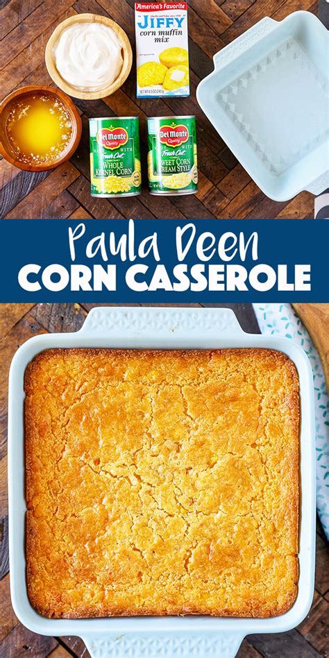 In a large bowl, stir together the 2 cans of corn, corn muffin mix, sour cream, and melted butter. Paula Deen Corn Casserole Recipe - No. 2 Pencil