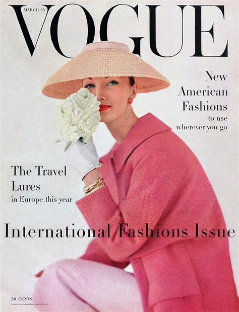 A Vogue Cover Of Evelyn Tripp Wearing Pink Photograph By Karen Radkai