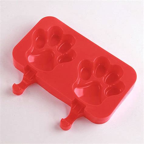 Amw Dog Paw Ice Cream Silicone Mold Ice Lolly Mold With 20pcs Popsicle