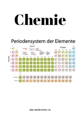 Hier kannst du verschiedene druckbare periodensysteme der elemente im pdf format herunterladen. Chemie Deckblatt Periodensystem zum kostenlosen ausdrucken