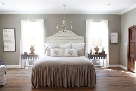 View interior and exterior paint colors and color palettes. Glamorous nightstand lamps in Bedroom Shabby chic with ...