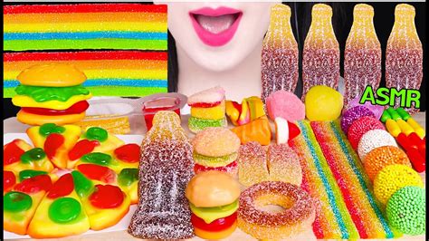 Asmr Gummy Jelly Party Rainbow Jelly Belt Giant Cola Gummy Hamburger Gummy 젤리 파티 먹방 Jane Asmr