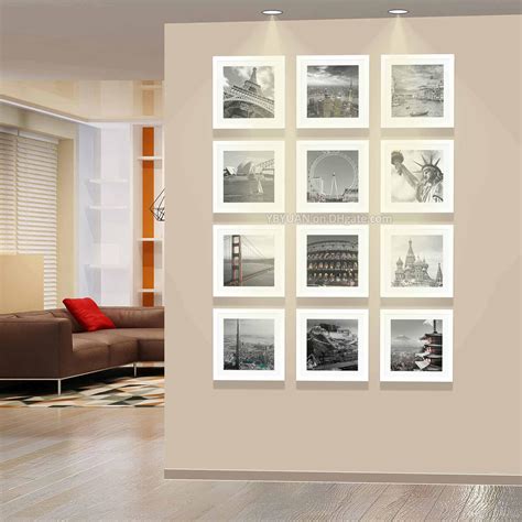 2020 Modern Square Photo Wall White Frames 32.5cm*32.5cm Wooden Picture ...