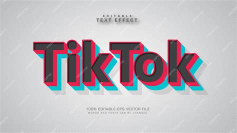 Free Vector Tik Tok Text Effect