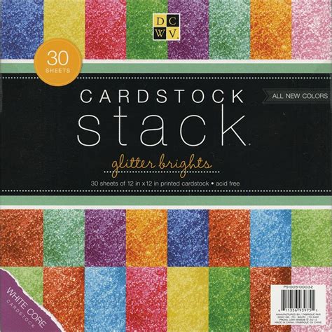 Diecuts With A View 12 X 12 Inch Glitter Cardstock Stack Pack Of 30