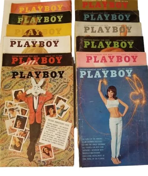 1965 PLAYBOY VINTAGE Magazines Complete Full Year All Centerfolds