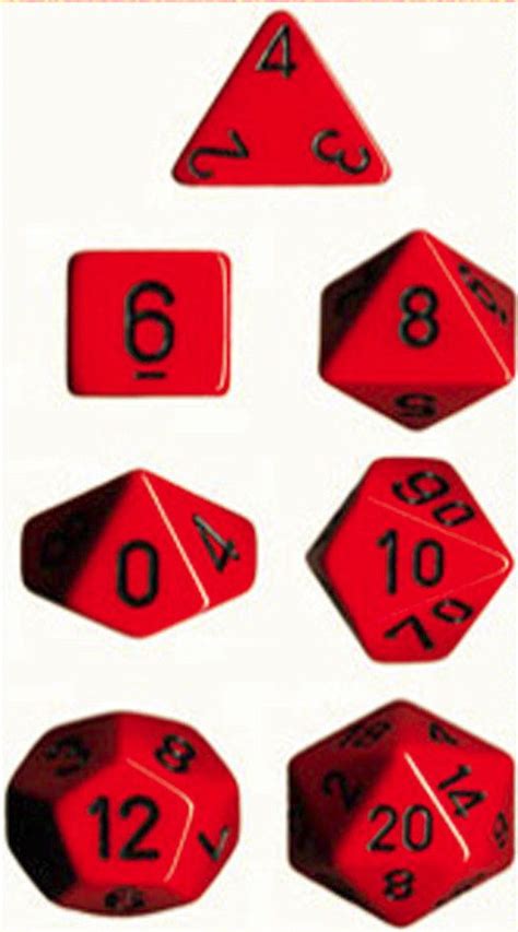 Chessex Polyhedral Dice Set Redblack Opaque At Mighty Ape Nz