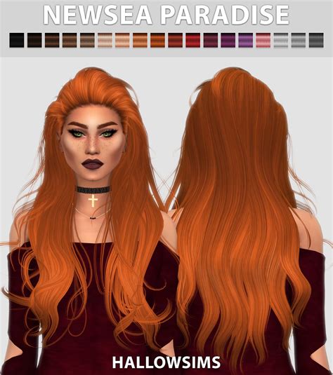 Newsea Paradise Hallow Sims Sims Cheveux Coiffure