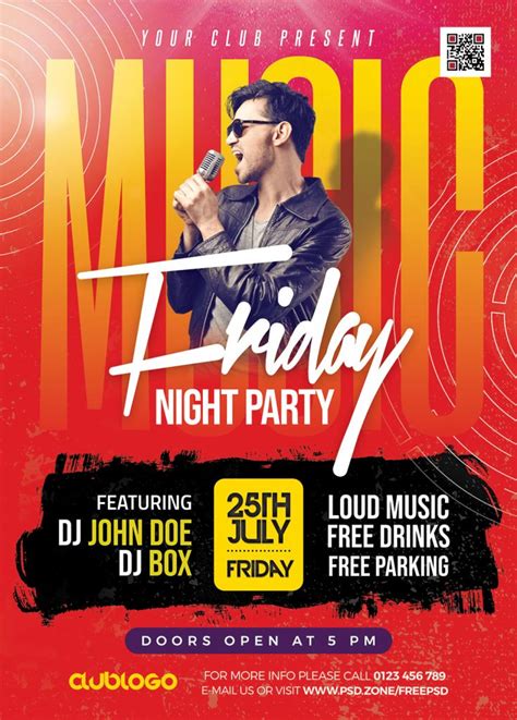 Night Club Friday Party Flyer Design Psd Psd Zone