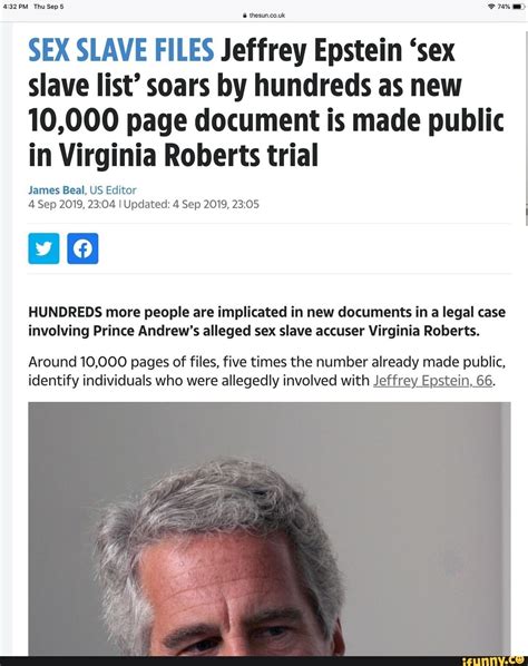 Sex Slave Files Jeffrey Epstein ‘sex Slave List’ Soars By Hundreds As New 10 000 Page Document