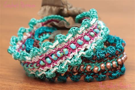 Crochet Jewelry Tutorial Beaded Bracelet Pattern Easy Diy Etsy