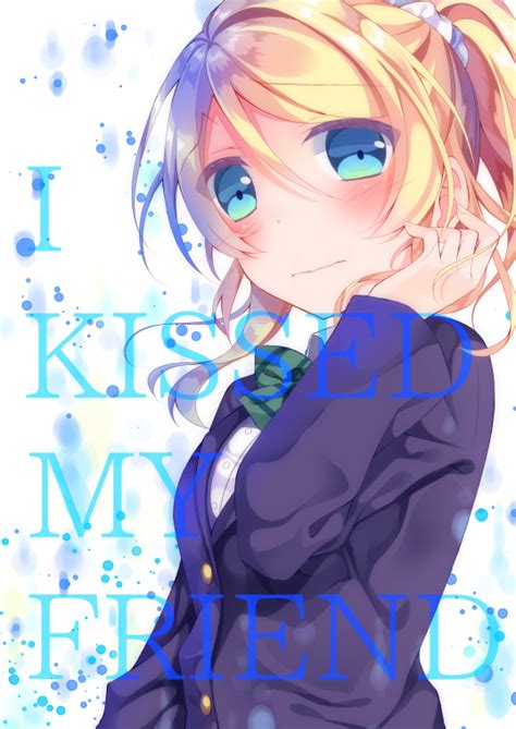 safebooru 1girl ayase eli blonde hair blue eyes blush bow bowtie buttons commentary request
