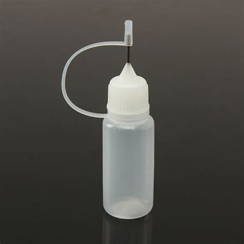 5pcs 10ml Empty Plastic Bottle With Metal Needle Cap Ego Travel Storing