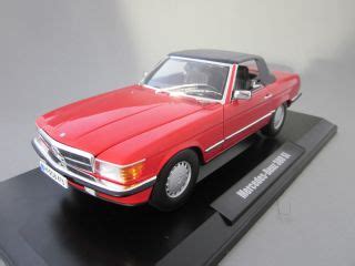 Mercedes benz 500 sl 1983 amg r107 red glm 206101 1/43 roadster rot rosso rouge. MERCEDES BENZ 350SL 350 SL CABRIO ROT W107 R107 1/18 NOREV ...