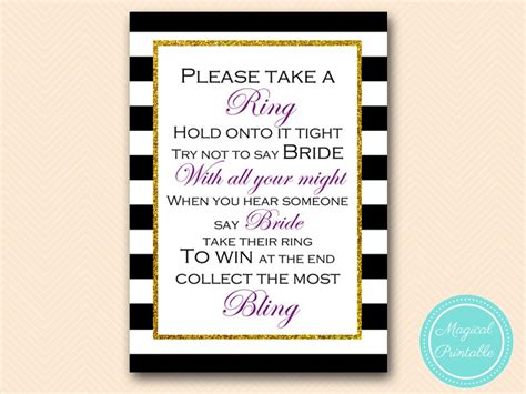 Purple And Gold Bridal Shower Games Magical Printable
