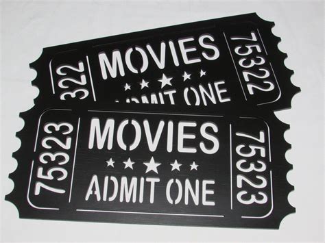 Two Movie Wall Tickets Admit One Wooden Art Cinema Home Etsy