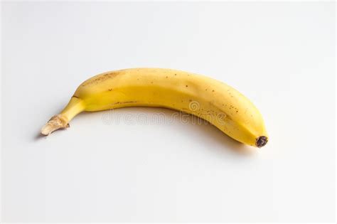 One Banana On A White Background Stock Image Image Of Nature Object