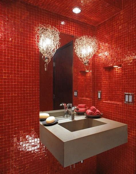 Red Bathroom Wall Tiles Ideas And Pictures Bathroom Red Modern