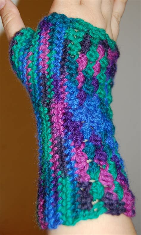 Not all projects require huge amounts of yarn. The Hippy Hooker: Shell Stitch Fingerless Gloves Free Pattern