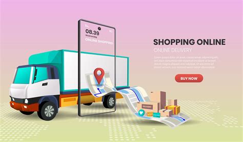 Online Delivery Service Concept with Truck and Smartphone 1179021 ...