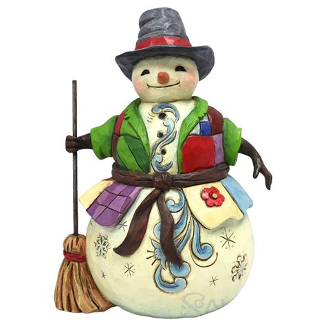 17 Inch White Woodland Snowman Statue By Jim Shore 4058733