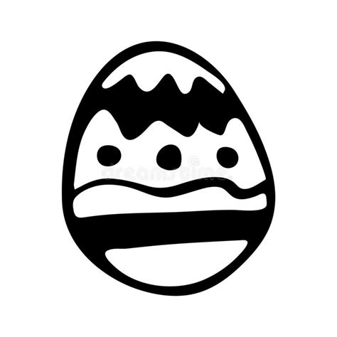 hand drawn doodle style easter egg in vector isolated illustration on white background stock