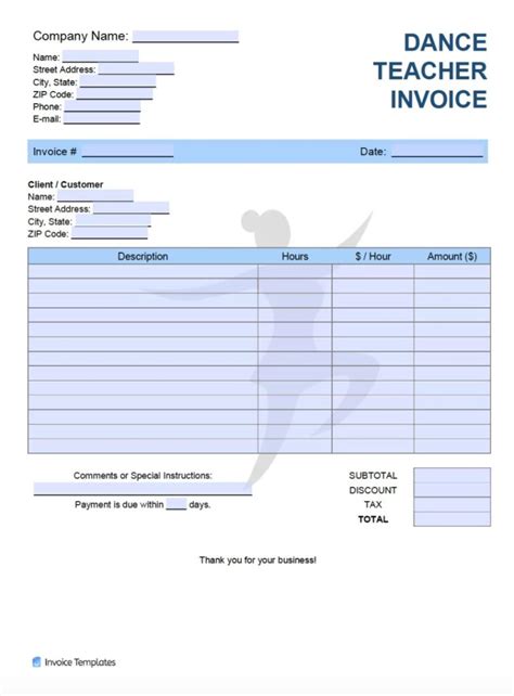 Tutoring Invoice Template Free Sample Example And Format Templates