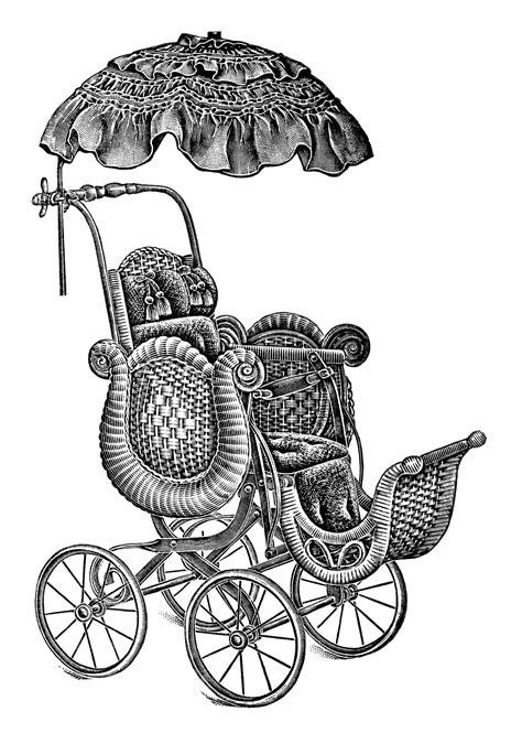 Baby Strollers ~ Free Vintage Clip Art Old Design Shop Blog