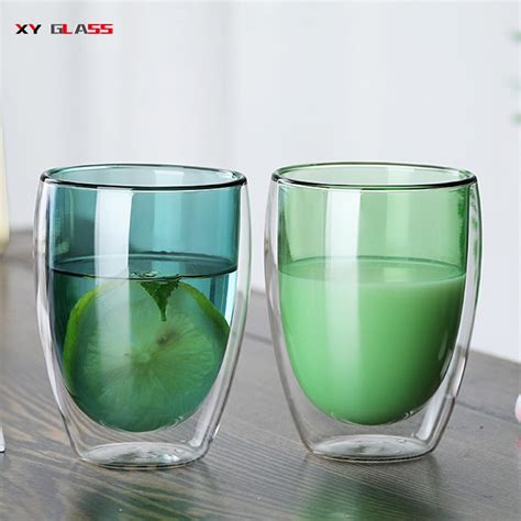 High Quality Clear Colourful Borosilicate Double Wall Glass Coffee Cup Buy 100ml Color Colour