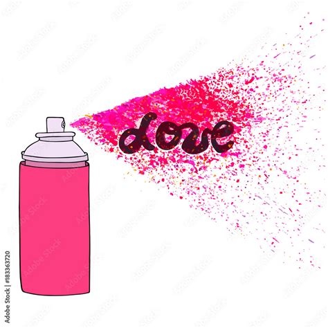 Graffiti Spray Paint Bottle With Splashes Hand Drawn Artistic Vector