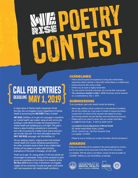We Rise Poetry Contest For Mental Health Awareness Month M Online