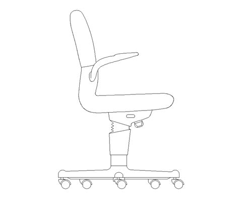 Office Chair Detail Elevation 2d View Layout Cad Furniture Dwg File