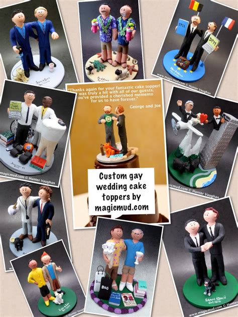 Wedding Cake Topper For Two Gays Gay Wedding Figurine Same Etsy Canada