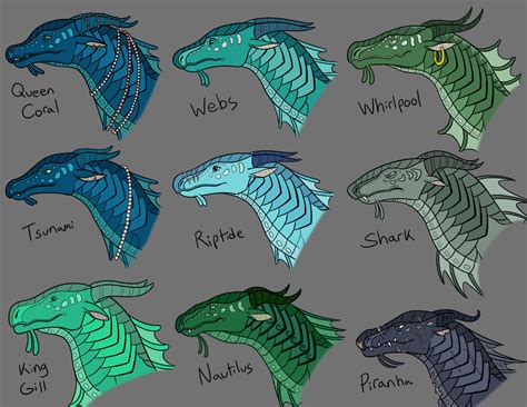 Their current princesses are auklet, anemone and tsunami. WOF Seawing Character Studies Colored by Iron-Zing on ...
