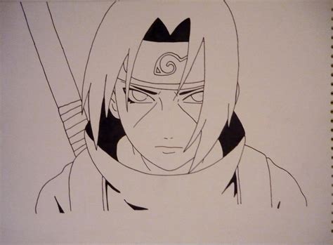 Contour itachi uchiha, trying to vary the thickness and darkness of the line. Uchiha Itachi (Lineart) by Hlqb on DeviantArt