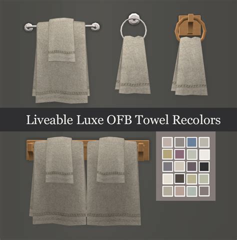 Mod The Sims Liveable Luxe Ofb Towel Recolors Laundry In Bathroom