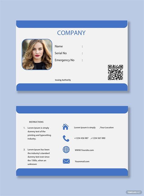 Company Id Card Template In Word Free Download