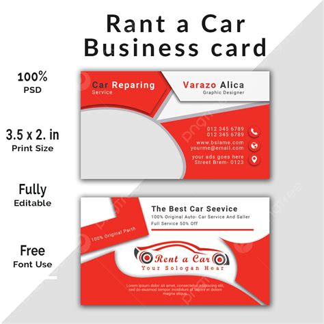 Rent A Car Business Card Template Download On Pngtree