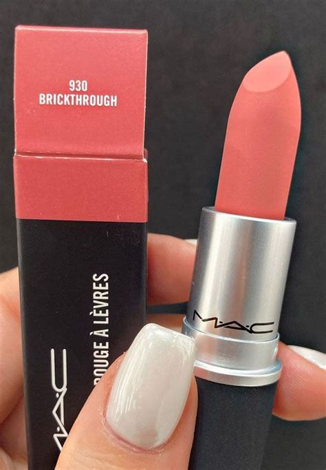 42 Mac Lipstick Swatches 2021 Mac Powder Kiss Lipstick In Brickthrough Mac Lipstick Swatches