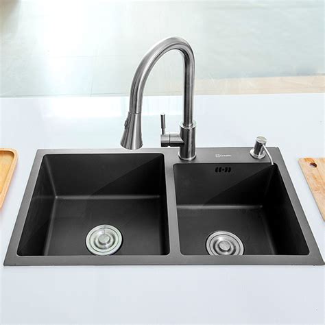 We did not find results for: Black double bowl nano stainless steel sink- CreaVe