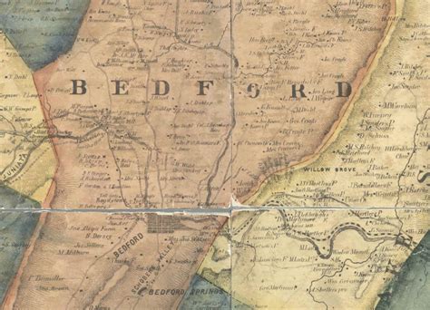 Bedford County Pennsylvania 1861 Old Wall Map With Etsy