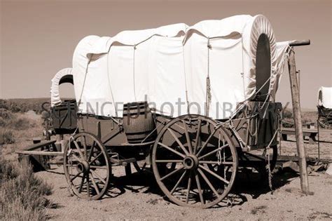 Settler American History Wild West Covered Wagons Stock Image C004