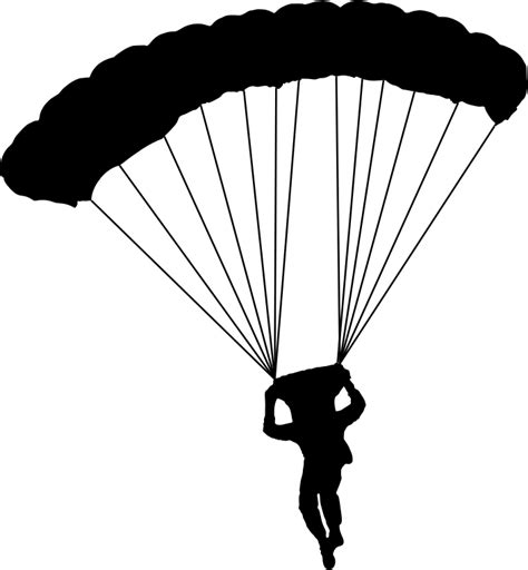 Paratrooper Falling Silhouette Svg Png Icon Free Down