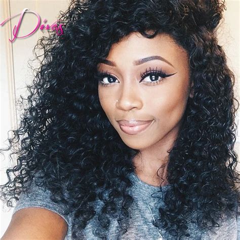 Fashion Kinky Curly Lace Wigs Glueless Full Lace Human Hair Wigs Front