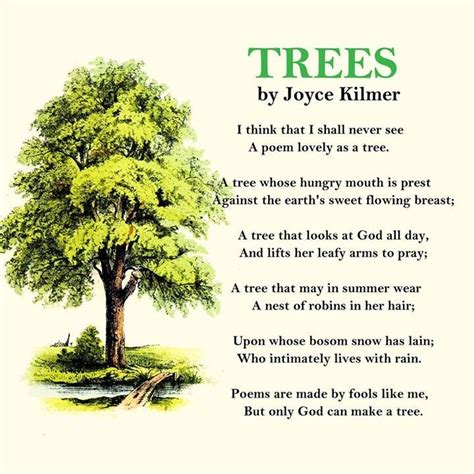 Trees By Joyce Kilmer A Poetic Tribute To Nature