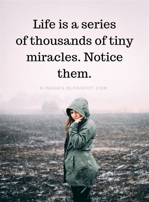 Life Quotes Life Is A Series Of Thousands Of Tiny Miracles Notice Them